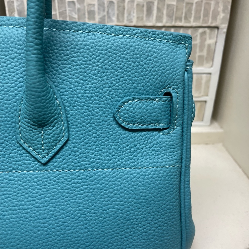 Elegant Turquoise Handbag-East West - Picture 5 of 6